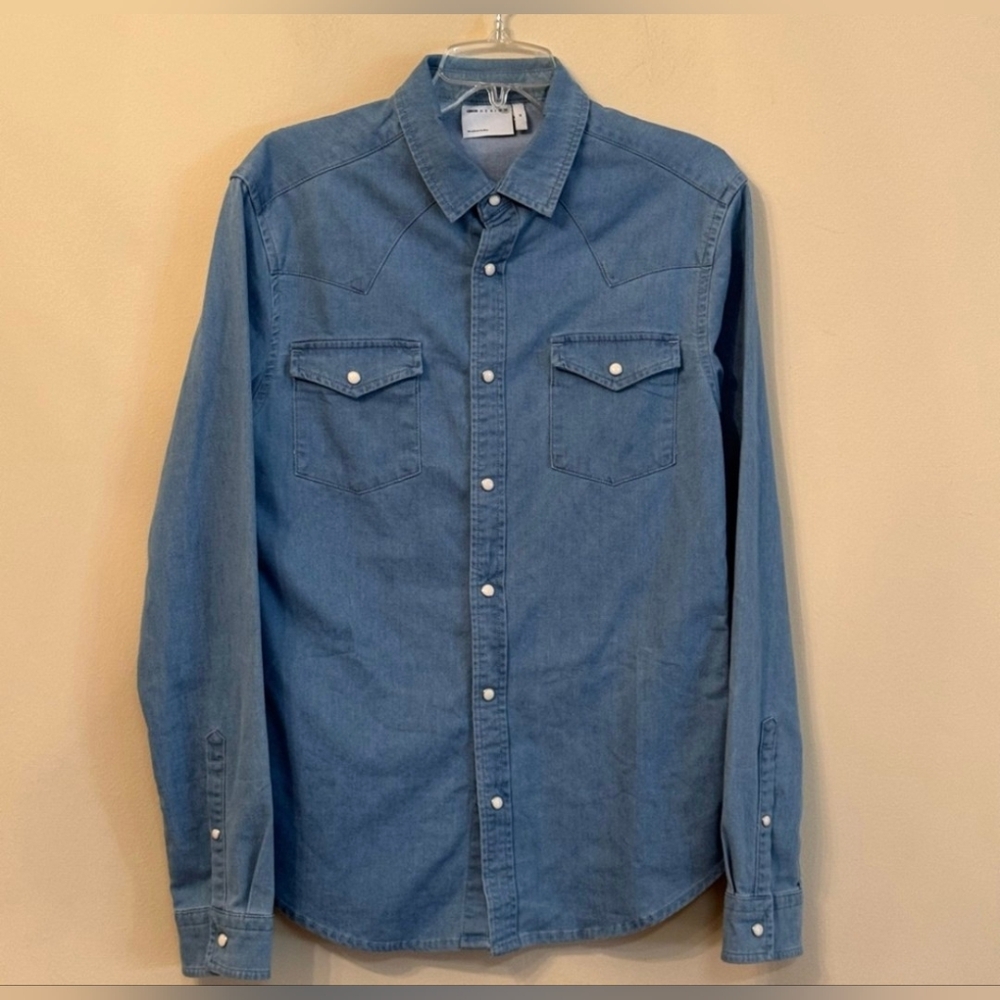 Mens ASOS Skinny Fit Western Denim Shirt